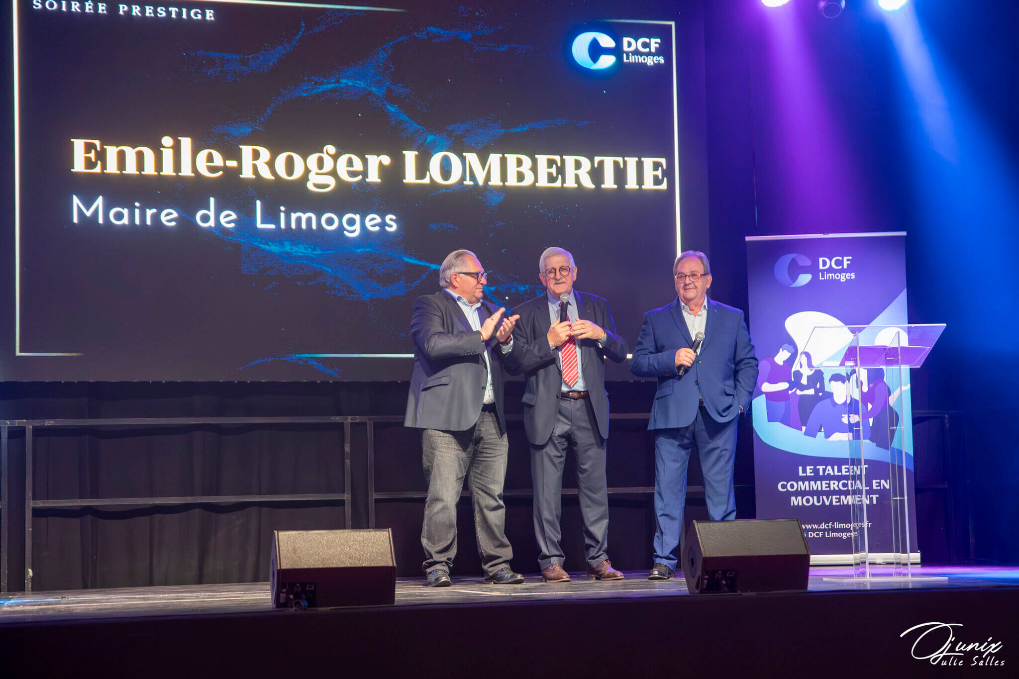 8eme soirée DCF Prestige au Palais des sports de Limoges avec la conférence de Jérôme Fourquet « Les métamorphoses Françaises » et la remise du trophée du manager commercial Haute-Vienne 2025 à Olivier Lafarge PDG de Minerva Oil